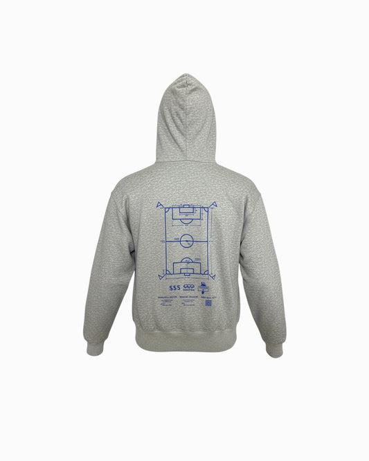 A-pitch Sweat Hoodie / Gray × Blue
