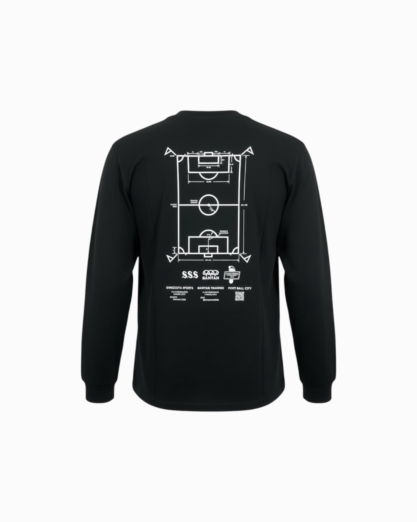 A-pitch Long Sleeve Tee / Black × White