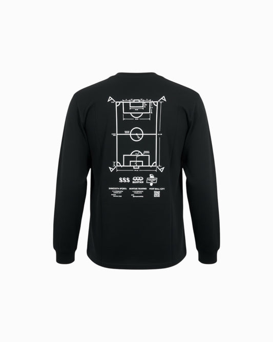 A-pitch Long Sleeve Tee / Black × White