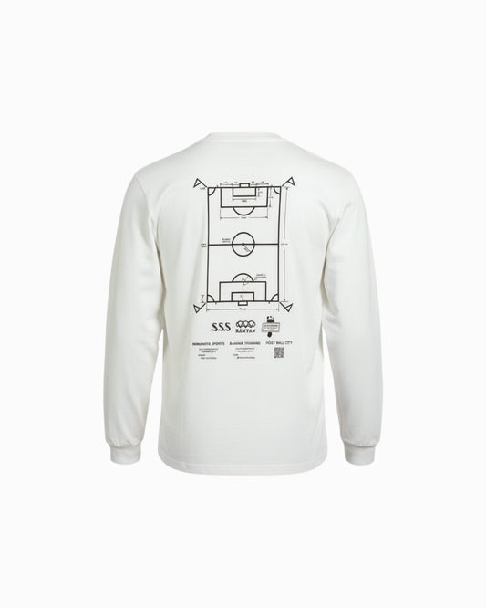 A-pitch Long Sleeve Tee / White × Black