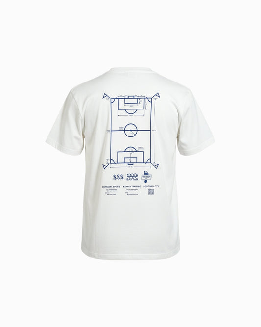 A-pitch Short Sleeve Tee / White × Blue