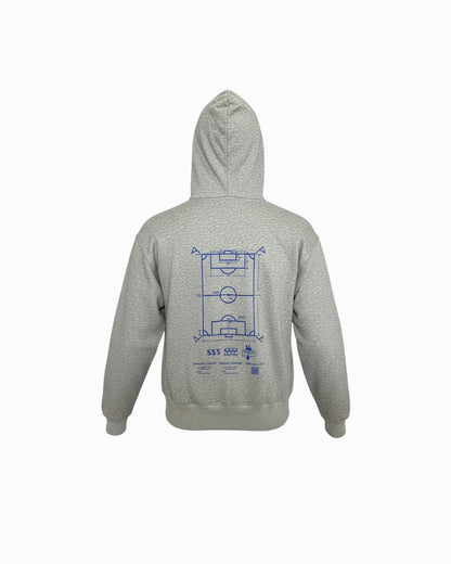 A-pitch Sweat Hoodie / Gray × Blue