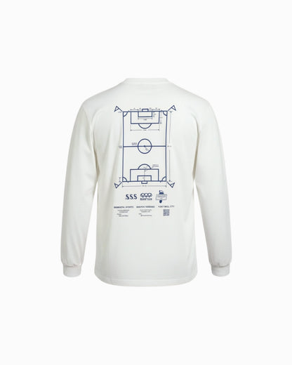 A-pitch Long Sleeve Tee / White × Blue