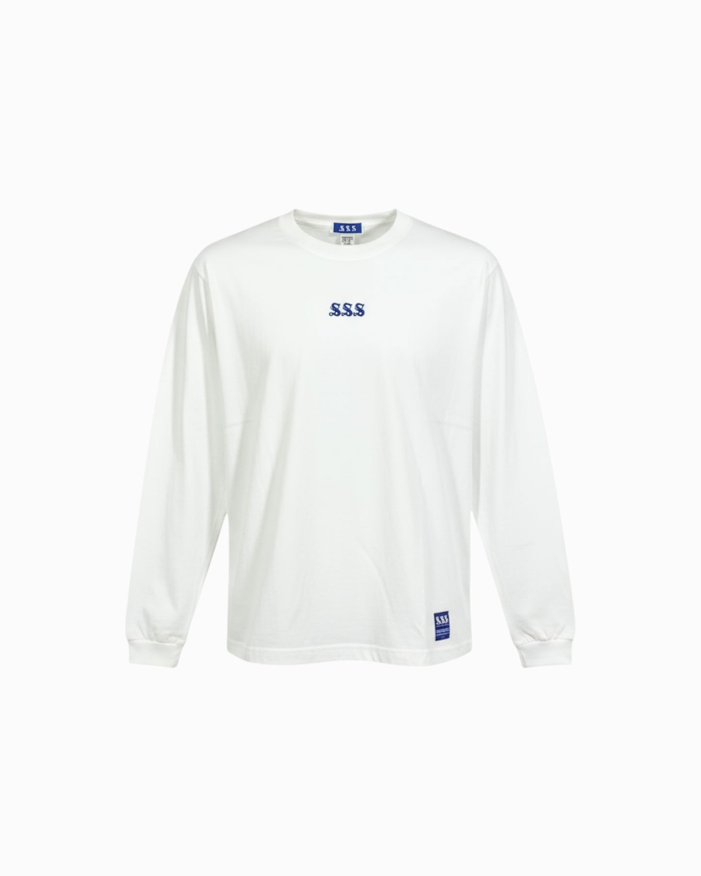 A-pitch Long Sleeve Tee / White × Blue