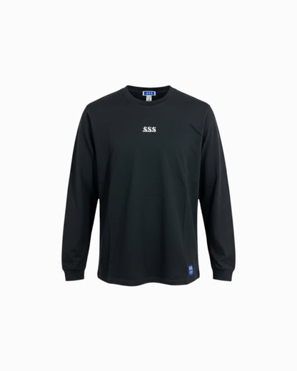 A-pitch Long Sleeve Tee / Black × White