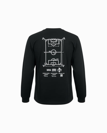 A-pitch Long Sleeve Tee / Black × White