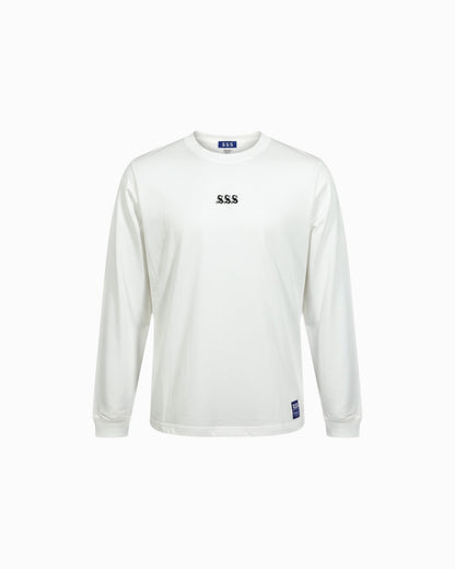 A-pitch Long Sleeve Tee / White × Black