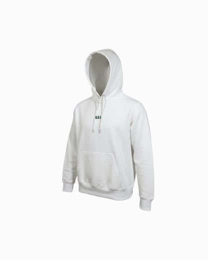 A-pitch Sweat Hoodie / White × Green