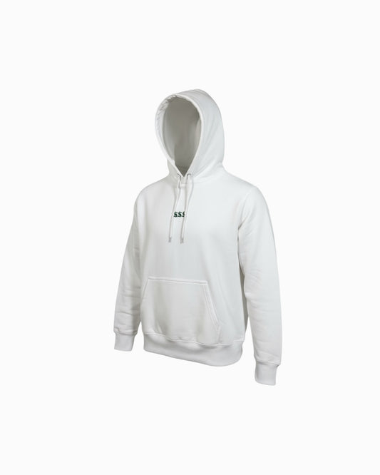 A-pitch Sweat Hoodie / White × Green