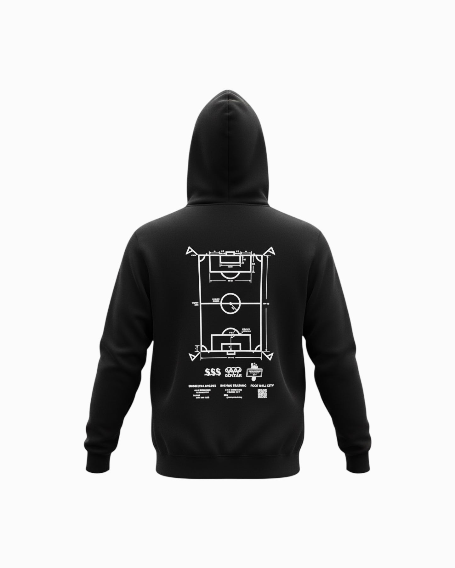 A-pitch Sweat Hoodie / Black × White