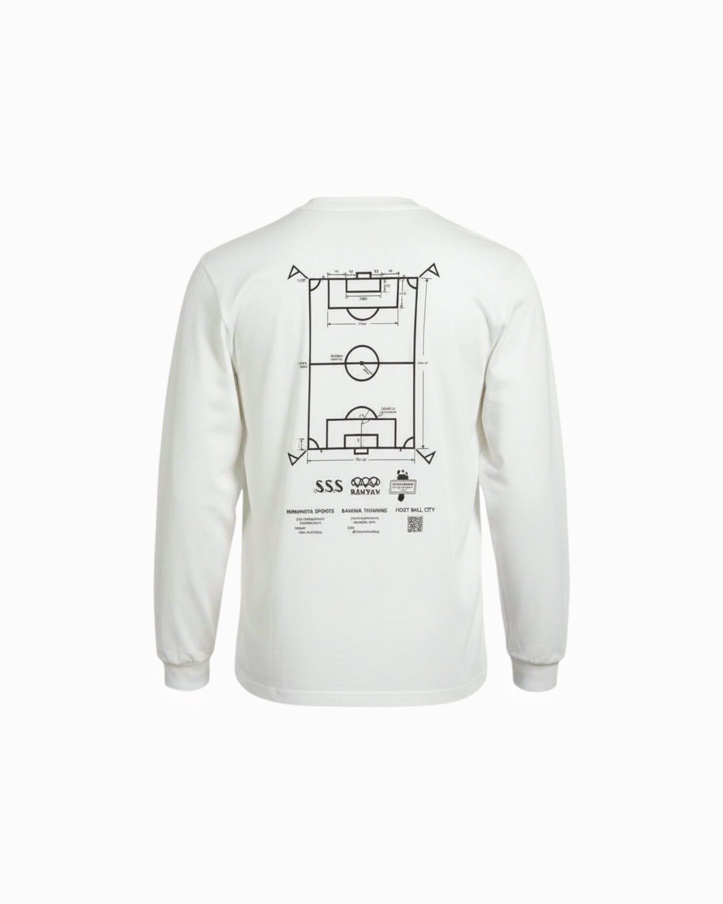 A-pitch Long Sleeve Tee / White × Black
