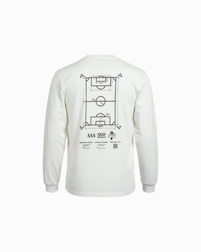 A-pitch Long Sleeve Tee / White × Black