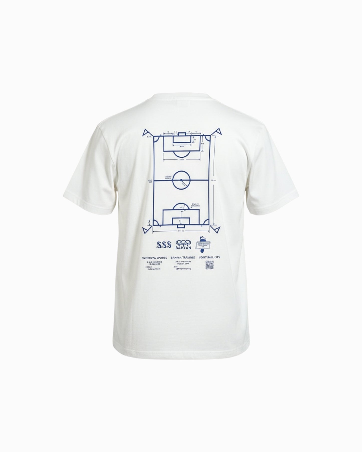A-pitch Short Sleeve Tee / White × Blue