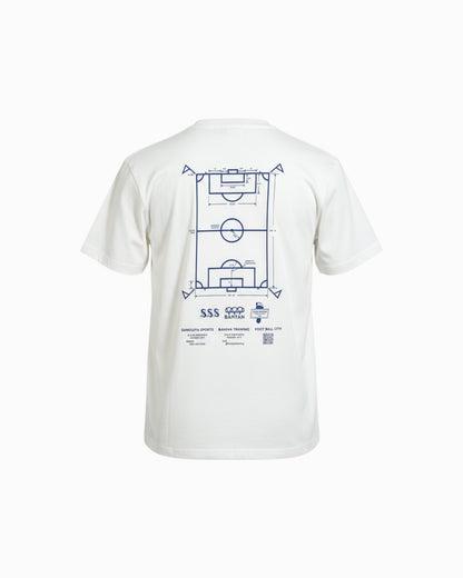 A-pitch Short Sleeve Tee / White × Blue