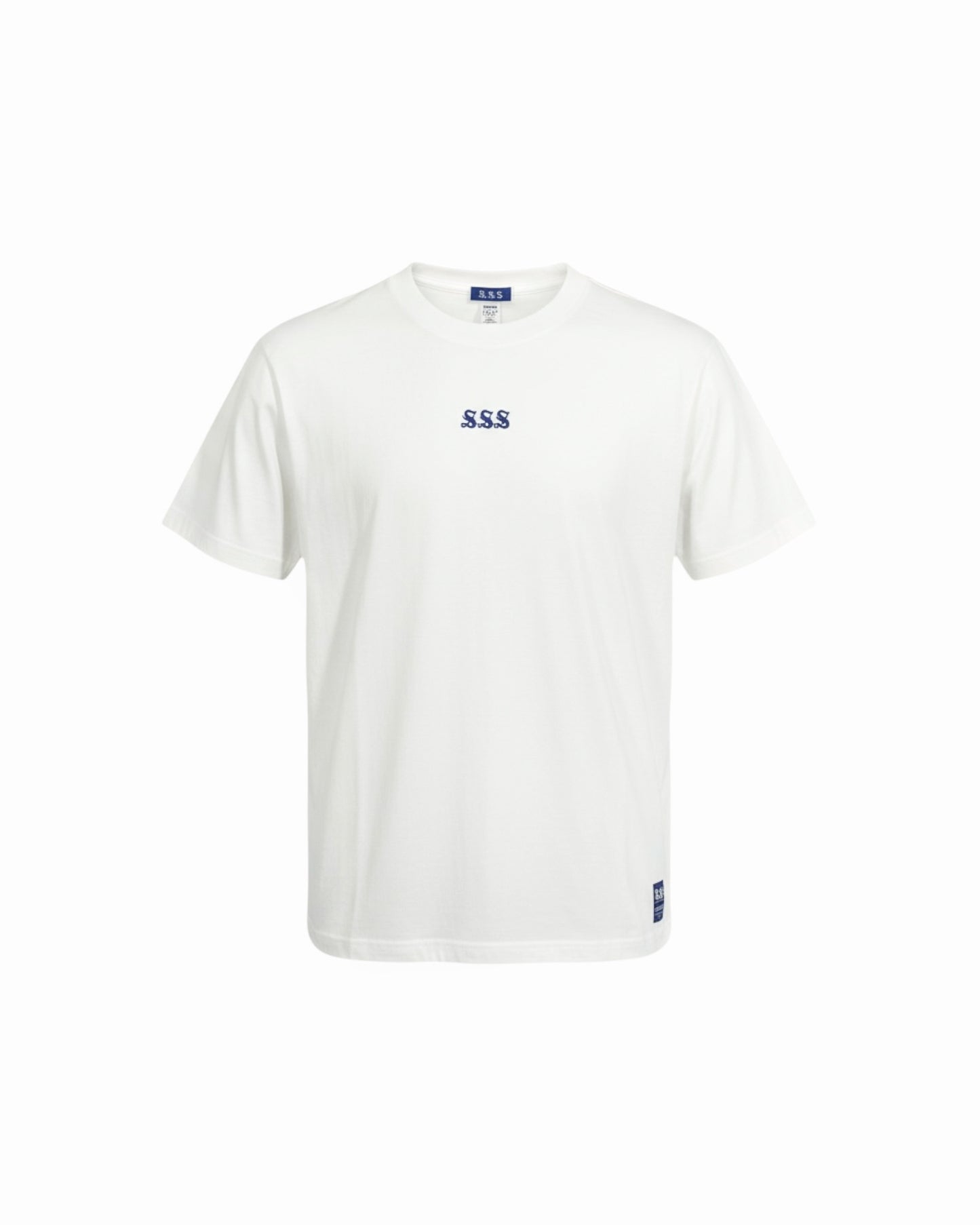 A-pitch Short Sleeve Tee / White × Blue