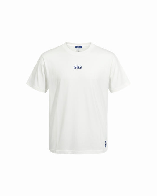 A-pitch Short Sleeve Tee / White × Blue